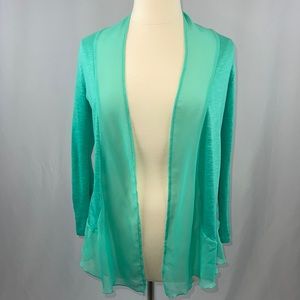 This Metaphor turquoise long sleeve cover up in size large